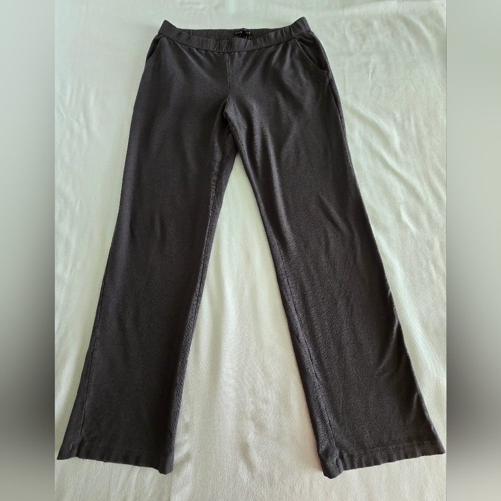 Eileen Fisher Viscose Blend Cigarette Straight Wide Leg Gray Minimalist Pants M - Picture 10 of 14